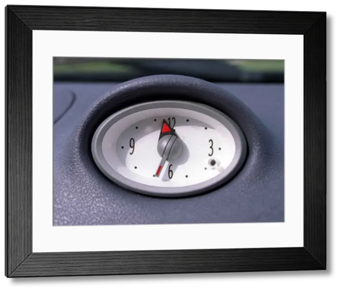 Framed Print : Ford KA car interior clock on dashboard August 1997 Framed Print : Ford KA car interior clock on dashboard August 1997