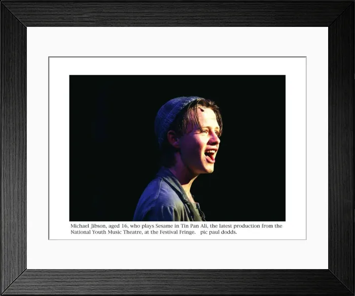 Framed Print : Michael Jibson appearing in Tin Pan Ali August 1997 Framed Print : Michael Jibson appearing in Tin Pan Ali August 1997