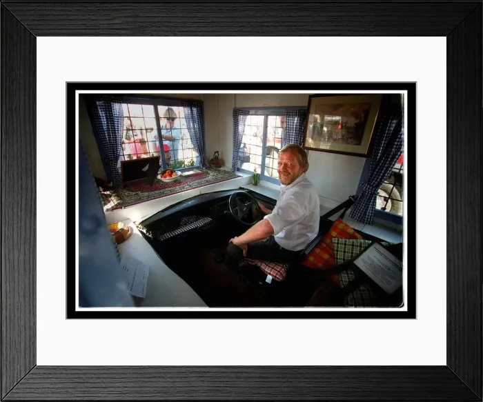 Framed Print : A man inside mini at the 40th birthday party August 1999 Framed Print : A man inside mini at the 40th birthday party August 1999