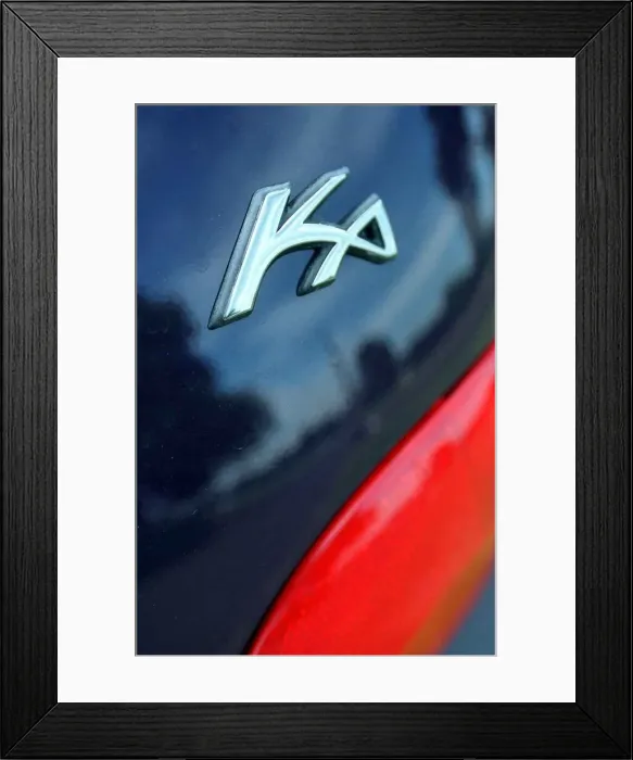 Framed Print : Ford KA car badge logo August 1997