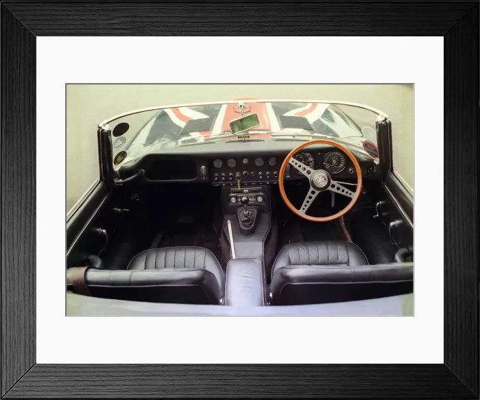 Framed Print : E Type Jaguar car September 1999 interior Framed Print : E Type Jaguar car September 1999 interior