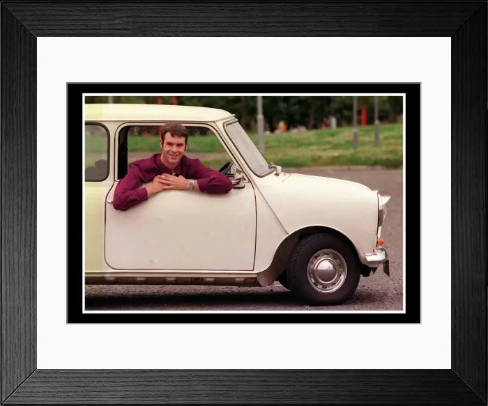 Framed Print : CHECK WITH PICTURE DESK BEFORE USE Darren Cairney JULY 1999 with his mini he