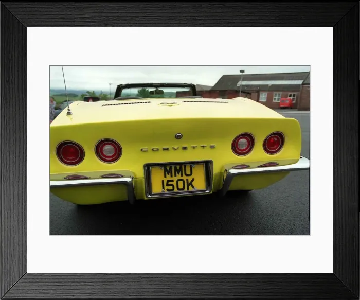 Framed Print : Yellow Corvette motor car August 1998 Framed Print : Yellow Corvette motor car August 1998
