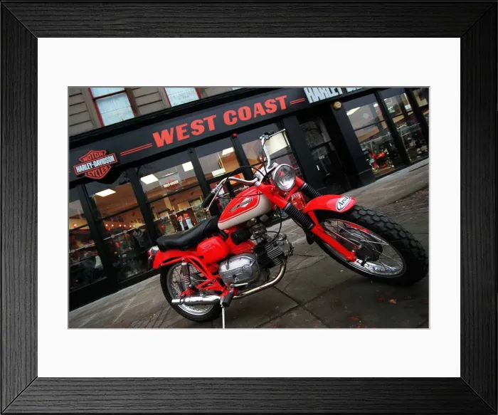 Framed Print : Harley Davidson Aermacchi December 1999 for Road Record supplement red Framed Print : Harley Davidson Aermacchi December 1999 for Road Record supplement red