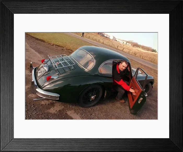 Framed Print : CHRIS WHELAN WITH HIS 1958 JAGUAR XK150 March 1999 ME & MY MOTOR Road Record Framed Print : CHRIS WHELAN WITH HIS 1958 JAGUAR XK150 March 1999 ME & MY MOTOR Road Record