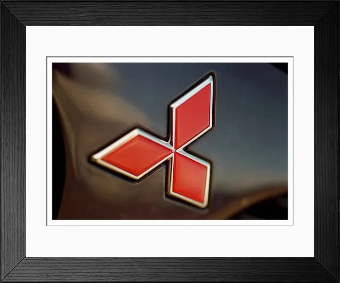 Framed Print : Mitsubishi Carisma car October 1998 logo
