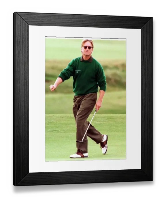Framed Print : Michael Douglas plays golf at St Andrews October 1998 Framed Print : Michael Douglas plays golf at St Andrews October 1998
