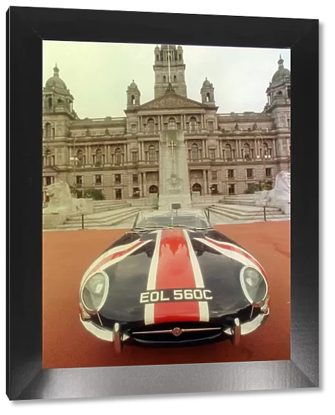 E Type Jaguar car September 1999 Union Jack design George Square Glasgow
