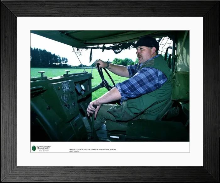 Framed Print : Peter Scally August 1999 driving his Second World War Bedford 15cwt truck