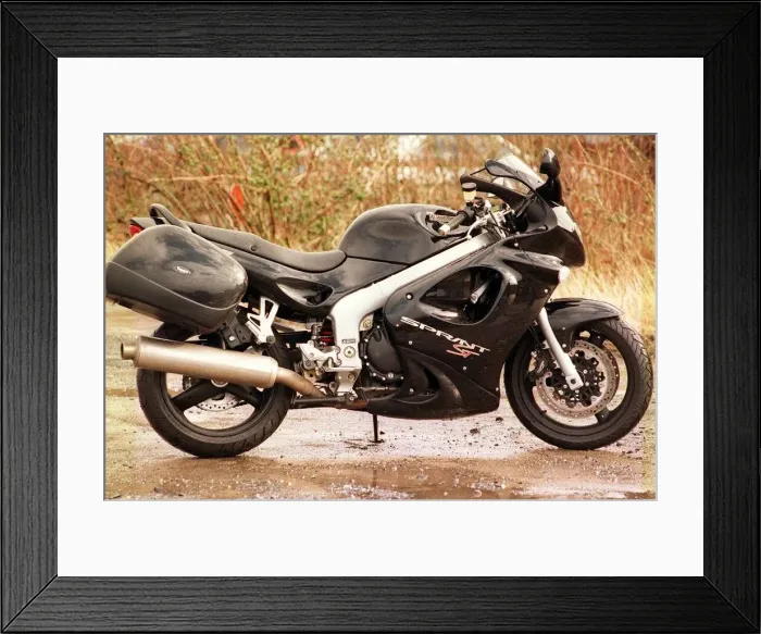 Framed Print : Black Triumph Sprint ST Motorbike March 1999 Framed Print : Black Triumph Sprint ST Motorbike March 1999