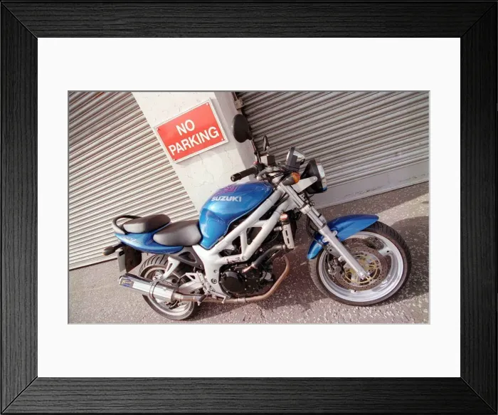 Framed Print : Suzuki SV650 motorcycle Road Record supplement 1999 blue motorbike Framed Print : Suzuki SV650 motorcycle Road Record supplement 1999 blue motorbike