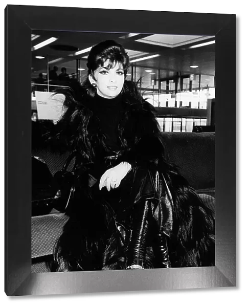 Gina Lollobrigida Italian actress at Heathrow airport 1970
