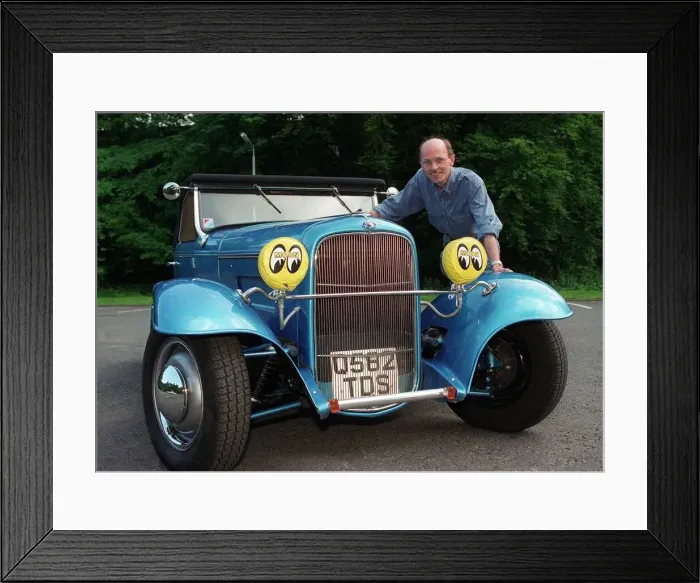 Framed Print : Fraser Walker with his blue 1932 Ford Model B Hot Rod Framed Print : Fraser Walker with his blue 1932 Ford Model B Hot Rod