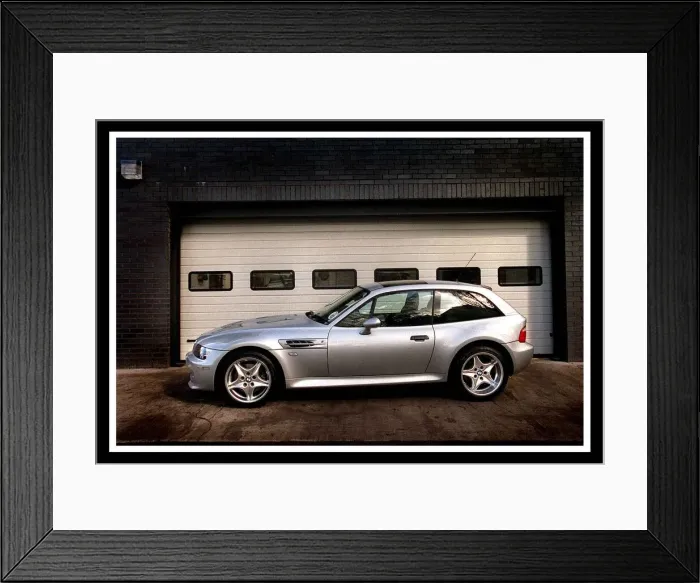 Framed Print : BMW Z3 Coupe April 1999 Side view profile garage door Framed Print : BMW Z3 Coupe April 1999 Side view profile garage door