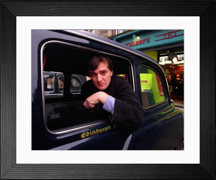 Framed Print : David Berton Photographer January 1999 Sitting in the back of a black cab