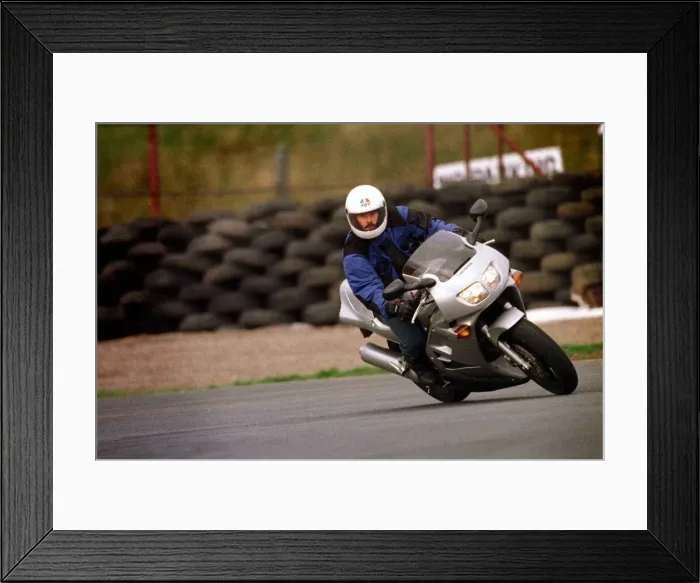 Framed Print : Trevor Walls riding Honda VFR 750 cc August 1997 Framed Print : Trevor Walls riding Honda VFR 750 cc August 1997