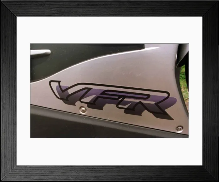Framed Print : Honda VFR 750 motorbike logo August 1997