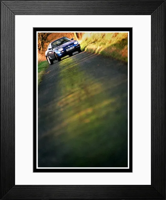 Framed Print : MG MGF December 1999 Narrow road dark blue paintwork V690 JGE Framed Print : MG MGF December 1999 Narrow road dark blue paintwork V690 JGE