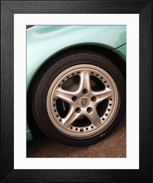 Framed Print : PORSCHE TARGA 911 sports car alloy wheel with badge logo spoked Framed Print : PORSCHE TARGA 911 sports car alloy wheel with badge logo spoked