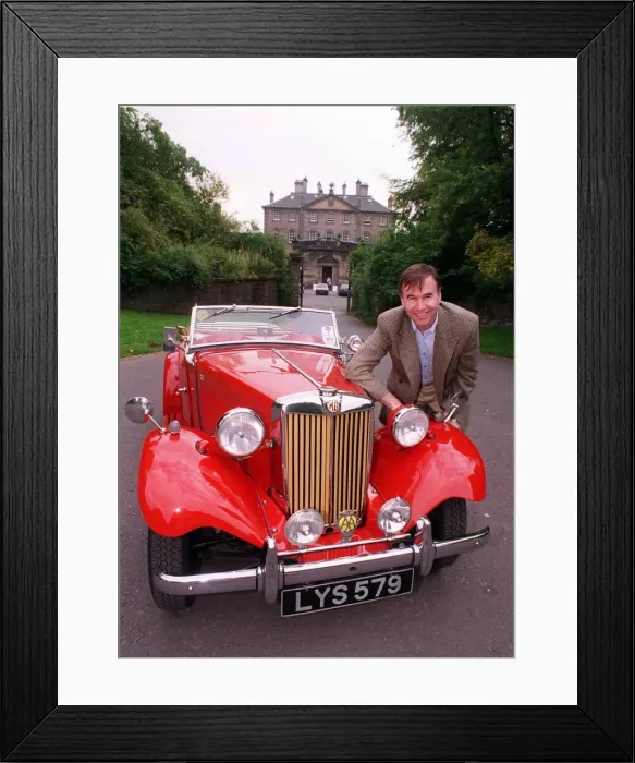 Framed Print : Joe ODonnell January 1999 With his MG car red sports car