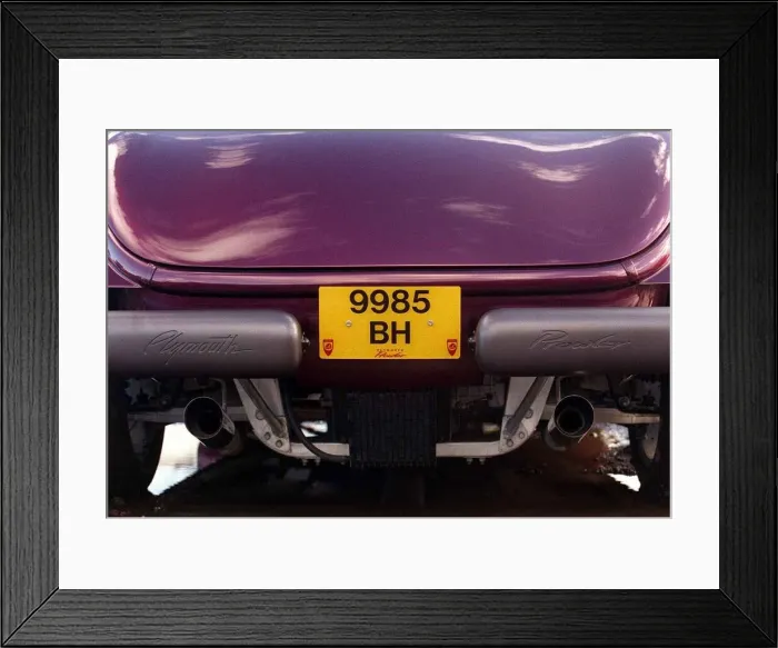Framed Print : Plymouth Prowler October 1998 Rear view number plate 9985 BH half bumpers Framed Print : Plymouth Prowler October 1998 Rear view number plate 9985 BH half bumpers
