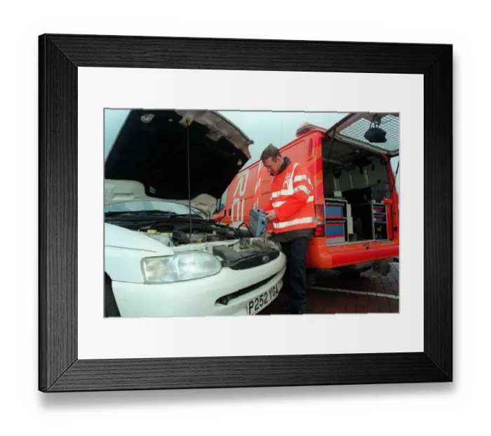 Framed Print : A day in the life of RAC patrolman Jim Rankin January 1999