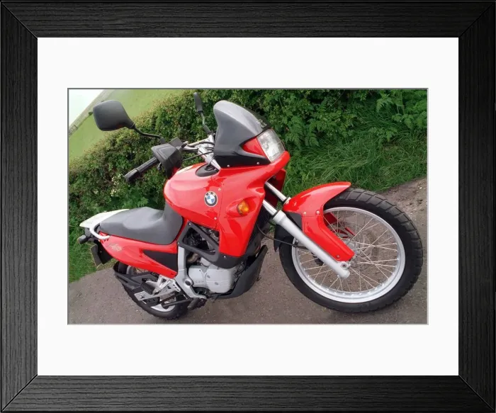 Framed Print : RED BMW BIKE Framed Print : RED BMW BIKE