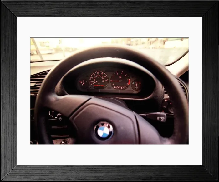 Framed Print : SECOND HAND BMW 3 series October 1998 Instruments dashboard steering wheel Framed Print : SECOND HAND BMW 3 series October 1998 Instruments dashboard steering wheel