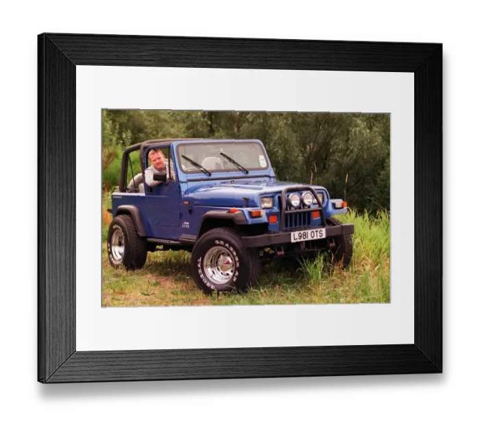 Framed Print : WRANGLER JEEP GRAHAM DICKSON IN HIS 4X4 29TH JULY 1997 Framed Print : WRANGLER JEEP GRAHAM DICKSON IN HIS 4X4 29TH JULY 1997