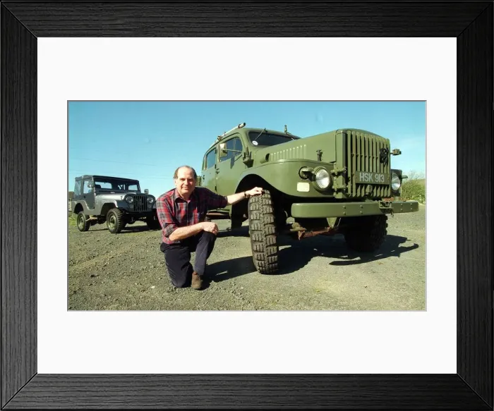 Framed Print : TOM BICKETT FROM KILMARNOCK WITH HIS VOLVO RADIO CONTROL VEHICLE AND JEEP Framed Print : TOM BICKETT FROM KILMARNOCK WITH HIS VOLVO RADIO CONTROL VEHICLE AND JEEP