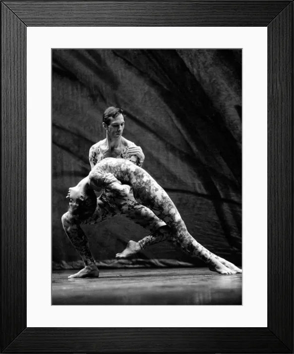 Framed Print : Members of the Sadlers Wells ballet company perform a contempory work during London Framed Print : Members of the Sadlers Wells ballet company perform a contempory work during London