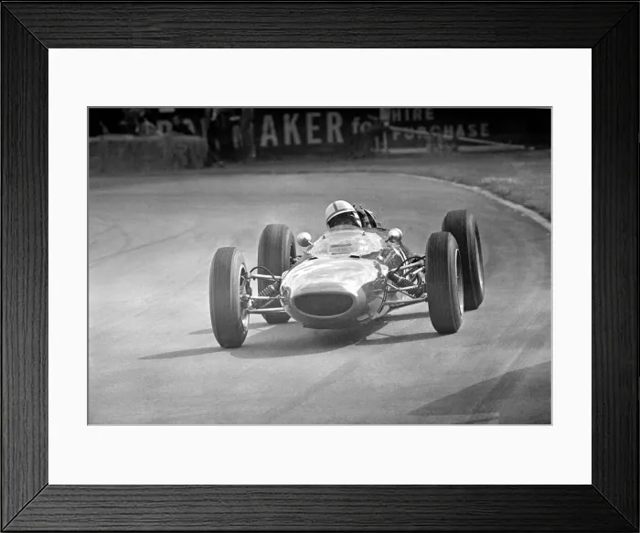 Framed Print : Motor racing 1962 at Aintree Liverpool John Surtees in Lola MK4 during Framed Print : Motor racing 1962 at Aintree Liverpool John Surtees in Lola MK4 during