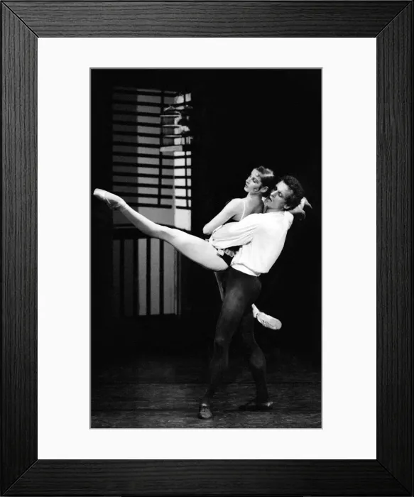 Framed Print : Members of a un-named ballet company perform a contempory work during London Framed Print : Members of a un-named ballet company perform a contempory work during London