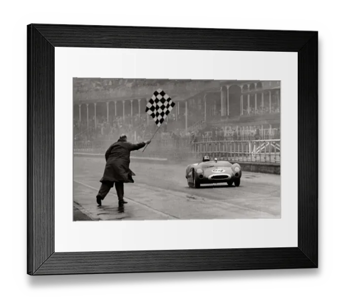 Framed Print : Roy Salvadori Motor Racing Aintree April 1963 Salvadori takes Framed Print : Roy Salvadori Motor Racing Aintree April 1963 Salvadori takes