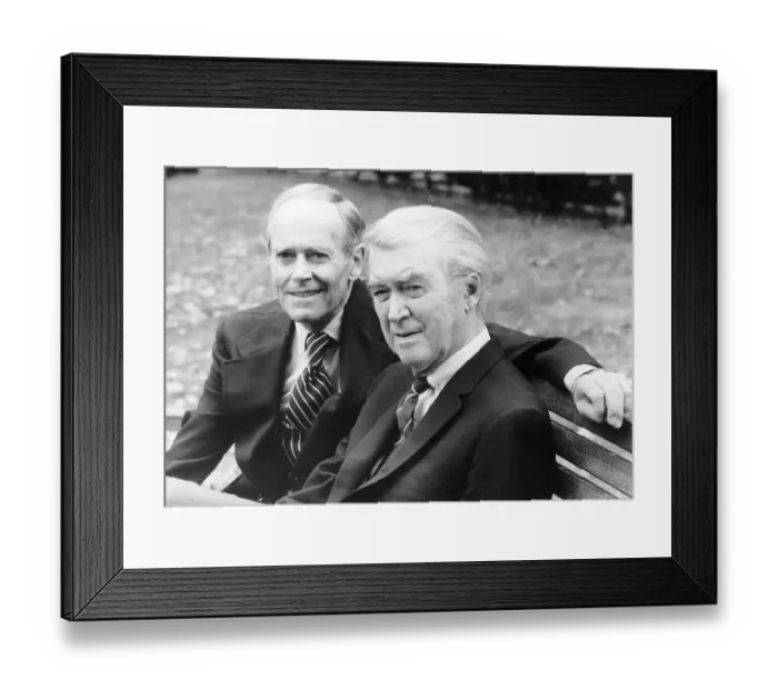 Framed Print : Henry Fonda and James Stewart - August 1975 Henry Fonda Actor Sitting with Framed Print : Henry Fonda and James Stewart - August 1975 Henry Fonda Actor Sitting with