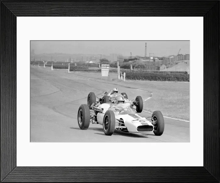 Framed Print : Motor racing 1962 at Aintree Liverpool Driver Ian Burgess in his Cooper T53