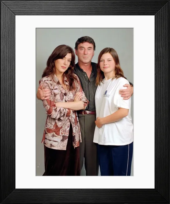 Framed Print : Actor Bill Murray from TV show The Bill poses with his two daughters Liz Framed Print : Actor Bill Murray from TV show The Bill poses with his two daughters Liz