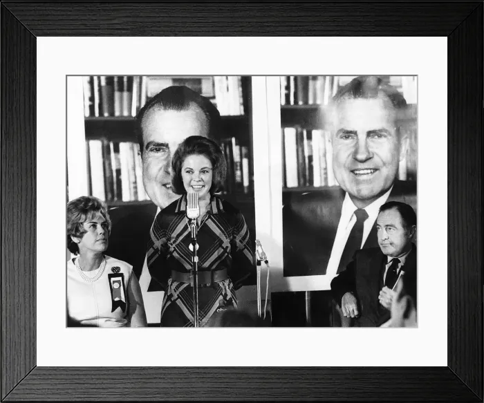 Framed Print : Shirley Temple Black Child Actress Helping Richard Nixon win support to be elected Dbase Framed Print : Shirley Temple Black Child Actress Helping Richard Nixon win support to be elected Dbase