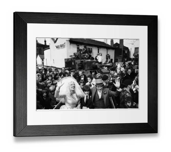 Framed Print : Julie Goodyear Actress marries Tony Rudman - April 1973 her now ex husband
