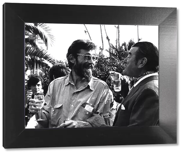Peter O Toole Actor With Fellow Actor Jack Hawkins At The Cannes Film Festival In