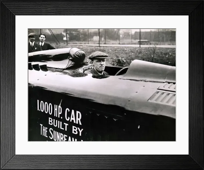 Framed Print : Segrave in the 1000 hp Sunbeam sometimes called the Mystery S