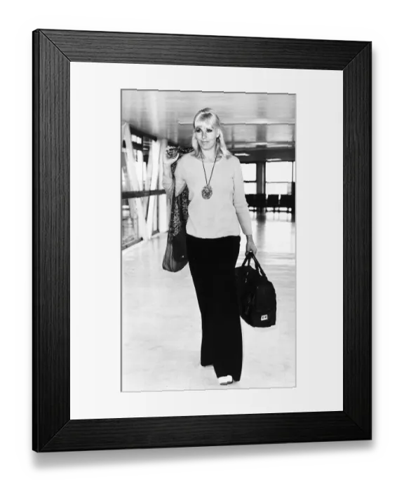 Framed Print : Kim Novak actress - December 1972 Arriving at Heathrow Airport London