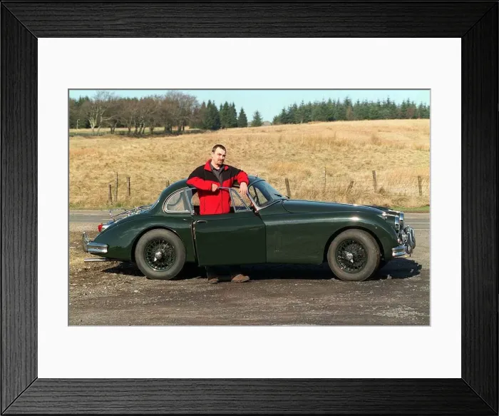 Framed Print : CHRIS WHELAN WITH HIS 1958 JAGUAR XK150 March 1999 ME & MY MOTOR Road Record