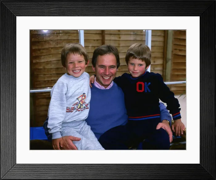 Framed Print : Nick Owen TV Presenter with two sons May 1986 Timothy and Andrew A©mirrorpix Framed Print : Nick Owen TV Presenter with two sons May 1986 Timothy and Andrew A©mirrorpix