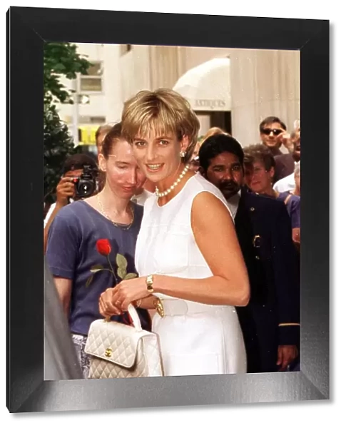Diana, Princess of Wales leaving the Carlyle Hotel in New York City, USA