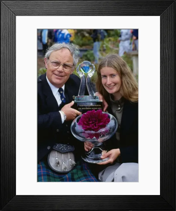 Framed Print : Jim McColl Beechgrove Garden January 1989 with Carol Baxter