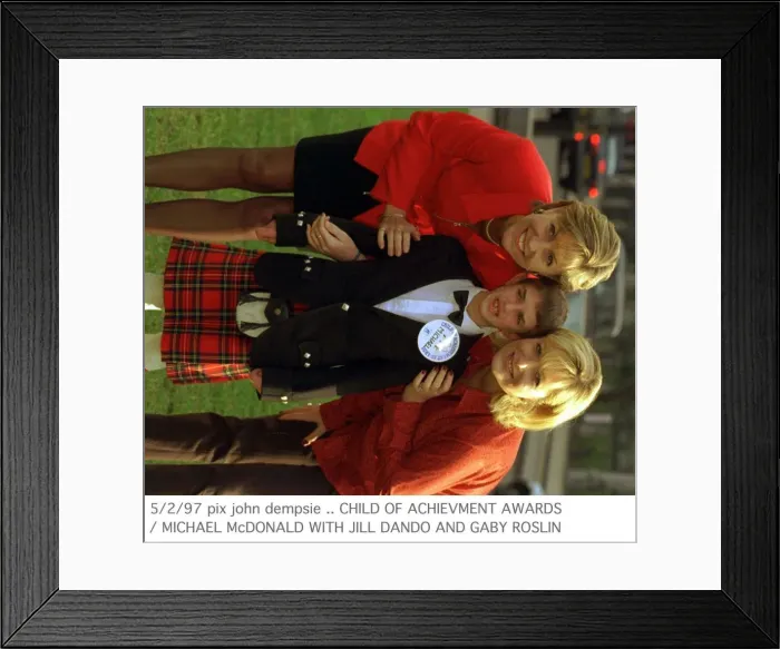 Framed Print : Gaby Roslin TV Presenter with Michael McDonald and Jill Dando at Child of Achievement Framed Print : Gaby Roslin TV Presenter with Michael McDonald and Jill Dando at Child of Achievement
