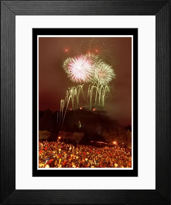 Framed Print : Edinburgh Festival Fireworks display September 1998