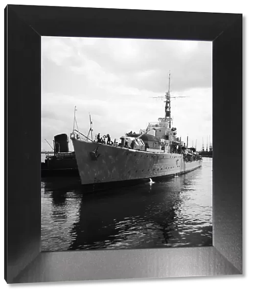 Suez Crisis 1956 HMS Zenith at Southampton is given final checks before being