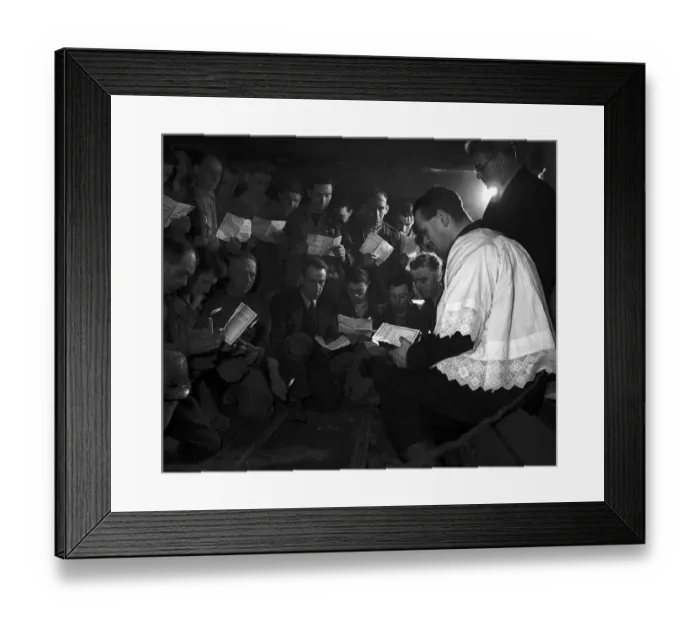 Framed Print : Coal Miners Memorial Service for King George VI Death after his death February Framed Print : Coal Miners Memorial Service for King George VI Death after his death February